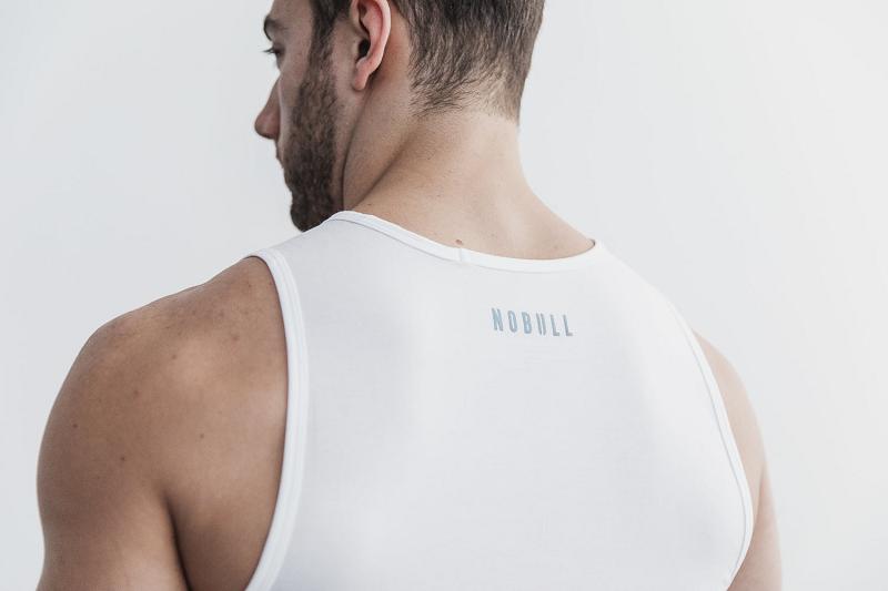 Men's Nobull Wodapalooza (DIP-DYE) Tanks White | SG D2546F
